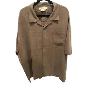 Tommy Bahama Men's Short Sleeve Button Front Collared Silk Shirt Size XXL